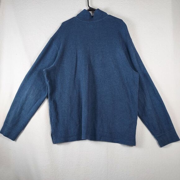 Polo by Ralph Lauren 1/4 Zip Sweater Men’s XXL Blue Cotton Pullover Knit - Picture 2 of 8